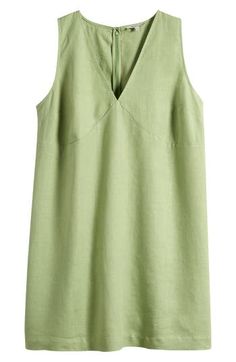 This sleeveless minidress is made from lightweight linen and has a V-neckline and easy fit that makes it perfect for picnics or parties alike. 39 1/2" length (size 2x) Hidden back-zip closure V-neck Sleeveless 100% linen Machine wash, tumble dry Imported Hairstyling Products, Rollerball Perfume, Beauty Sale, Fragrance Design, Fabric Gifts, Nordstrom Store, Free Fabric, Styling Tools, Linen Dress