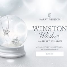 a snow globe with some stars on it and the words harry winston written in english