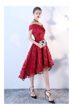 Shop High Low Aline Red Lace Party Dress Off Shoulder online. SheProm offers formal, party, casual & more style dresses to fit your special occasions. Lace Party Dress, Dress Off Shoulder, Lace Party Dresses, Formal Party, Style Dresses, Red Lace, Custom Dresses, Your Special, Red Color