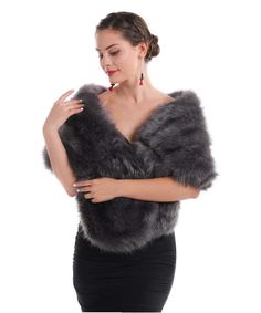 PRICES MAY VARY. High-quality artificial fox fur, Material; 100% Acrylic. The faux fur collar has a hidden metallic buckle to buckle up. Large size. Oversized collar fits most persons. Size of the faux fur wrap: 13.78*63 inch This is a nice outer cape for any style dress and evening wear, just what you need for your parties and concert. Great for daily wearing in the cold winter to protect you against chill and wind. Also can be wear as a vintage 1920s flapper outfit for a special event in winte Flapper Outfit, Long Shrug, Wedding Dinner Party, Lucky Leaf, Faux Fur Scarf, Faux Fur Wrap, Faux Fur Scarves, Ladies Poncho, Wool Clothing