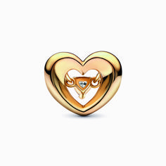 What the heart wants. Inspired by the joining of two hands to form a heart gesture, our Radiant Heart & Floating Stone Charm makes a sweet statement about the power of love. Hand-finished in 14k gold plating, a 3D open heart reveals a dangling heart-shaped faceted cubic zirconia within, sparkling as it catches the light. Gift it to the one who completes you. Gold Double Heart Ring For Mother's Day, Pandora Essence, Bracelet Tennis, Bracelet Pandora, 3d Heart, Power Of Love, Floating Charms, Pandora Bracelet Charms, Soul Mate