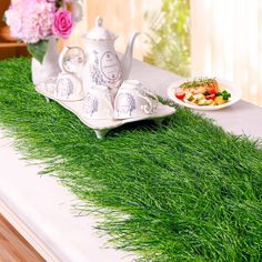 PRICES MAY VARY. Polypropylene (Pp) 【PREMIUM QUALITY】- Farochy thatch grass table runner is made of advanced UV resistant PE material, polyethylene fabric and durable latex backing. The thatch straw grass is waterproof, fireproof, anti-bite, it is perfect for indoor and outdoor table decor. 【FLUFFY GRASS TABLE RUNNER】- Faux thatch grass runner has evergreen and realistic appearance, which offer durability and longevity, not easy to decay. The tropical faux turf is non-toxic and lead free, so fee Turf Table Runner, Grass Table Runner, Outdoor Table Decor, Green Table Runner, Faux Grass, Fall Holidays, Artificial Grass, Linen Table Runner, Party Birthday