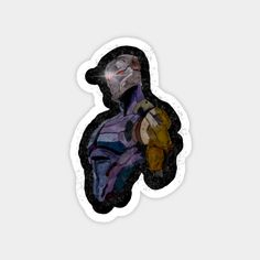 a sticker with an image of a clown holding a teddy bear in it's arms