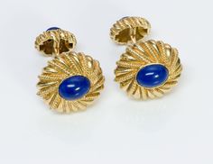 Schlumberger Cufflink Stud SetVintage Tiffany & Co. by Schlumberger 18K yellow gold lapis oval cufflink stud set.Lovely example of signed Schlumberger cufflinks and studs by Tiffany & Co. Approximate Measurements: Length: 1" Width: 0.7" Weight: 23.8 Grams Tiffany & Co. Cufflinks Designer Cabochon Jewelry As A Gift, Designer Cabochon Jewelry Gift, Designer Cabochon Jewelry As Gift, Designer Cabochon Jewelry For Gifts, Designer Yellow Gold Cabochon Jewelry, Oval Yellow Gold Jewelry For Business, Antique Yellow Gold Formal Cufflinks, Antique Yellow Gold Cufflinks For Formal Occasions, Luxury Oval Cufflinks For Formal Occasions