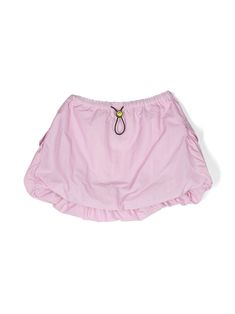 lavender pink canvas mini logo tag elasticated drawstring waistband puffball design two side cargo pockets thigh-length Pink Cotton Skirt With Pockets, Spring Drawstring Shorts For Playwear, Drawstring Shorts For Spring Playwear, Drawstring Shorts For Playwear In Spring, Cotton Drawstring Tiered Skirt, Casual Pink Bottoms With Functional Drawstring, Cotton Tiered Skirt With Drawstring, Casual Pink Drawstring Skirt, Casual Pink Skirt With Drawstring