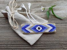 Bracelet Loom, Blue Beaded Bracelets, Eye Bracelet, Evil Eye Bracelet, Loom Weaving, Friendship Gifts, Evil Eye, Beaded Bracelet, Good Luck