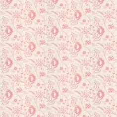 a pink and white wallpaper with an ornate design on it's surface,