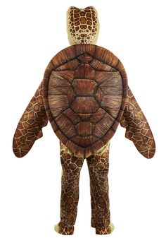 an animal costume made out of cardboard with a turtle on it's back and head