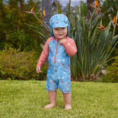 Our baby boys' long sleeve swim romper provides best-in-class sun protection that is sure to keep your little one comfortable and sun safe all day long. Certified UPF 50+, quick-drying, and easy to take on and off, this baby boy’s long-sleeve swimsuit makes getting your little one beach ready a breeze. Find the matching baby boy sun hat to go with it. Baby Boy Sun Hat, Baby Sun Protection, Swim Romper, Girls Sun Hat, Swim Bra, Beach Towel Bag, Flap Hat, Long Sleeve Swim