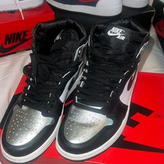 Old Jordan’s Just Not A Sneaker Fan Anymore Jordan Ones, Shoes Jordan, Womens Jordans, Jordan Shoes, Tennis Shoes, One Color, Womens Shoes Sneakers, Black Silver, Tennis