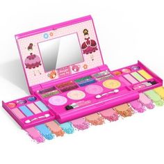 Barbie Makeup Kit, Kids Makeup Kit, Bright Lip, Pretend Makeup, Makeup Toys, Makeup Kit For Kids, Play Makeup, Complete Makeup, Dress Up Clothes