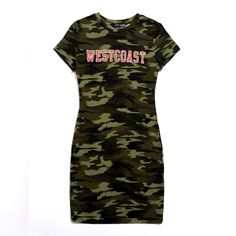 New Shein Ezwear Letter Graphic Camo Dress In Size Xl Casual Summer Bodycon Dress With Graphic Print, Casual Graphic Print Mini Bodycon Dress, Casual Mini Bodycon Dress With Graphic Print, Fitted Mini Dress With Letter Print, Casual Camouflage Dresses For Spring, Casual Camouflage Dresses For Fall, Casual Camouflage Dress For Spring, Casual Camouflage Dress For Fall, Casual Camouflage Fall Dresses