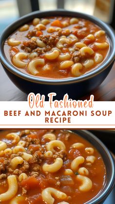 Old Fashioned BEEF and MACARONI SOUP Recipe Tomatoe Macaroni Soup, Soup With Diced Tomatoes, Macaroni Tomato Soup, Soup With Macaroni, Beef And Macaroni Soup, Tomato Macaroni Soup Recipe, Tomato Macaroni Soup, Macaroni Soup Recipes, Macaroni And Tomatoes