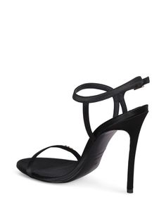 High stiletto heel sandals with crisscross straps and decorative golden buckle.. Express elegance and sophistication with Dsquared2's Double D Black Mules. This enticing model features a sleek silhouette with golden buckle details adding a touch of luxury.Gender: WomenMaterial: 100% SATIN 100% CALF LEATHERColor: BlackMade in: ImportedProduct ID: HSW0250 00100001 2124*Import tax/duty will be calculated at checkout (If applicable) Chic Evening Sandals With Single Strap, Chic Single Strap Sandals For Evening, Chic Single Strap Evening Sandals, Sleek Evening Heels With Buckle Closure, Modern Formal Sandals With Single Strap, Luxury Single Strap Sandals For Evening, Luxury Single Strap Sandals For Formal Events, Luxury Single Strap Formal Sandals, Luxury Strappy Sandals With Buckle Closure