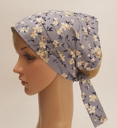 Floral hair covering, cotton head scarf, wide headband, self tie hair scarf, lightweight hair tie, bandanna. The dimensions of this self tie cotton hair bandanna : the middle part - 50 x 24 cm, the ties - 25 x 4 cm each. Please note : I make these head wear to order, I need 2-5 days for processing, depending on the number of orders at the particular moment. I made this Stylish Headscarf from lightweight cotton fabric . This headband is not pre tied. This is self tie headband. Hand wash or delica Trendy Cotton Headband Bandana, White Cotton Headscarf One Size, White Cotton Headscarf, One Size Fits Most, White Cotton Headscarf, Trendy Cotton Bandana Styled As Headband, Trendy Cotton Bandana Headband, Casual Cotton Headscarf One Size, Casual Cotton Headscarf, Casual Cotton One-size Headscarf