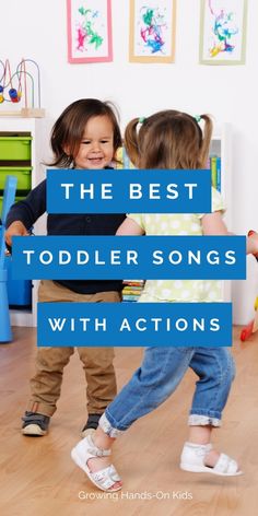 Two children dancing to music in the background with blue and white text that says The Best Toddler Songs with Actions. Filler Activities For Preschool, Home Preschool Ideas, Toddler Large Group Activities, Group Toddler Activities, Songs For Toddlers Circle Time, Toddler Circle Time Activities, Transition Activities For Toddlers, Community Activities For Toddlers, Toddler Movement Activities