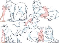 an image of some people and animals in different stages of life drawing by anatassa - shii