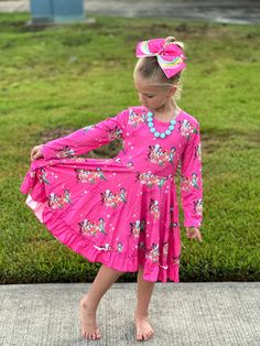 Butter beans cafe long sleeve twirl dress. Huge twirl. Long sleeves with extra ruffle on the bottom. Super soft stretchy material Lafayette La, Butter Beans, Twirl Dress, Bow Back, Jogger Set, Dress Purchase, Daughter Love, Stretchy Material, Birthday Party Themes