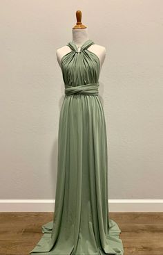 Pea green Infinity Dress/ Wrap Convertible Bridesmaid Dress Green Infinity Dress, Infinity Dress Styles, Sage Bridesmaid Dress, Pregnant Bridesmaid, Sage Bridesmaid Dresses, Convertible Bridesmaid Dress, Crushed Velvet Dress, Growing Belly, Infinity Dress