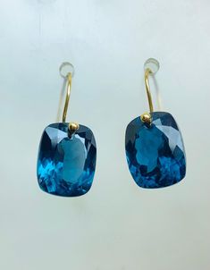 London Blue Topaz Earrings, Blue Topaz Earrings, Topaz Earrings, Solid Gold Jewelry, Quartz Earrings, Gems Jewelry, London Blue Topaz, Fine Jewellery Earrings, Topaz Gemstone