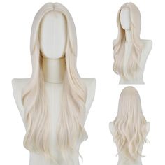 PRICES MAY VARY. 【Premium Material】:The long wavy wig is made of high-temperature resistant synthetic fiber and stands heat up to 160°c(320°f). The hairline is made hand-tied, which makes the hair look more real. Easy to comb and not easily tangle and hair loss. 【Front lace and center parting design】: Makes this platinum Blonde front lace wavy hair wig looks very natural and more in line with the curve of the scalp, presenting a more natural hairline and forehead area can easily shape a variety Wavy Blonde Hair Naturally, Black Wavy Wig, Platinum Blonde Wig, Long Platinum Blonde, Blonde Wavy Hair, Tooth Brush, Wavy Wig, Middle Part, Blonde Women