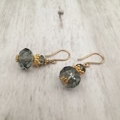 Gray Swarovski Earrings, Dark Gray Crystal Earrings, Gray and Gold Earrings, Charcoal Gray, Dark Gray Crystal, Gray Drop Earrings, Dark Gray Coin Pearl Earrings, London Blue Topaz Earrings, Blue Topaz Earrings, Coin Pearls, Pearl Cluster, Green Quartz