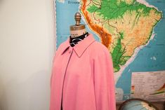 Vintage 90s Versace Couture Pink Coat // Size L - XL // ONH Item 1694 Image 3 Big Coat, 90s Versace, Versace Couture, Pink Coat, Old New House, Pink Vintage, Wool Coat, Cute Pink, Vintage Pink