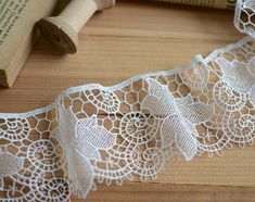 Width 6cm lace trim,flowers embroidered lace,Cotton floral lace trim,scalloped trim lace for DIY dre Spring Cotton Lace With Lace Work, White Crochet Lace For Spring, Spring Cotton Crochet Lace, Spring Crochet Cotton Lace, White Lace With Lace Collar For Spring, Cream Lace With Lace Trim For Spring, White Lace With Contrast Detail For Summer, Spring Wedding Lace With Lace Collar, Fancy Water