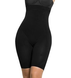 Wear this under your favorite outfit to help slim your mid-section and thighs for a sleek look. Features removable straps so you can wear with or without. Made of polyamide/spandex. Wide, supportive, 2-ply stretch band at top secures a custom fit. SkinFuse seamless technology produces a very light fabric that's invisible under clothes. Comfortably controls entire torso below braline down to knees. Wide-set, removable straps adjust with coated metal hardware. Targeted compression for waist, tummy Elegant Compression Shapewear With High-cut Leg, Elegant Compression Shapewear Mid-thigh Length, Stretch Smoothing Shapewear For Night Out, Elegant Mid-thigh Compression Shapewear, Fitted Seamless Solid Bottoms, Sleek Seamless Shapewear, High Stretch Sleek Shapewear, Sleek High Stretch Elastane Shapewear, Sleek Stretch Shapewear With Seamless Construction