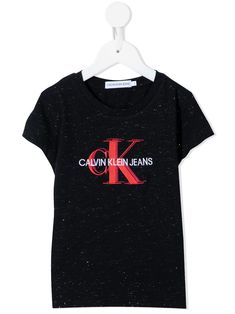 Black cotton logo print t-shirt from CALVIN KLEIN KIDS featuring round neck, short sleeves, logo print at the chest and straight hem. | Calvin Klein Kids Logo Print T-Shirt Kids Logo, Cotton Logo, Jeans Dress, Swimwear Tops, Girls Tshirts, Logo Print, Jean Coat, Black Cotton, Jacket Dress