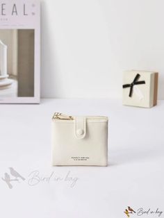 Bird in Bag - Womens Small Bifold Wallet With Coin Pocket, ID Window, and School Supplies - Perfect for Students Beige Pouch Wallet With Interior Card Slots, White Rectangular Card Holder For Everyday Use, Compact Beige Coin Purse For Daily Use, Beige Trifold Wallet With Card Slots For Daily Use, White Bifold Coin Purse With Card Slots, White Bifold Wallet With Card Slots, White Wallets With Interior Card Slots For Everyday, White Wallets With Card Slots For Daily Use, Foldable Bifold Wallets For Daily Use