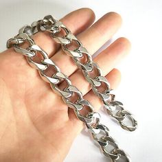 Top Rated Heavy Stainless Steel 316L In bulk Chain Silver 15mm Curb Link Mens, Fashion Jewelry Mens Fashion Jewelry, Chain Silver, Top Rated, Chain Lengths, Chain Length, Silver Chain, Jewelry Watches, Fashion Jewelry, Stainless Steel