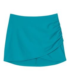 This flattering pull-on skirt includes a front wrap detail with soft ruching on the left side. Made from Summersalt's signature swimwear material, it's designed to be worn over your favorite swimsuit and pairs perfectly with solids, colorblocked suits or prints. If in between sizes, we recommend sizing down. Composition: 78% recycled polyamide, 22% elastane. Handwash, line dry. Soft ruching with a flat front wide band elastic. Skirt is unlined. Imported. | Women's L.L.Bean x Summersalt The Ruche Casual Ruched Asymmetrical Skirt, Ruched Skirted Bottoms, Solid Color Ruched Skirted Bottoms, Summer Fitted Ruched Wrap Skirt, Summer Ruched Fitted Wrap Skirt, Spring Relaxed Skirt Bottoms With Ruched Sides, Fitted Ruched Wrap Skirt For Summer, Ruched Stretch Asymmetrical Skirt, Relaxed Skirt With Ruched Sides