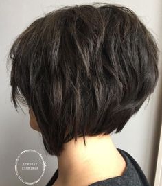 Shaggy Bob Haircut For Thick Hair Short Textured Hair, Shaggy Bob Haircut, Brunette Bob, Short Shag Haircuts, Layered Bobs, Shaggy Bob, Short Shag Hairstyles, Short Shag, Choppy Bob Hairstyles