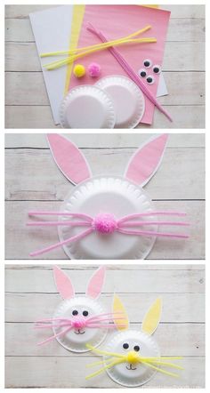 paper plates with bunny ears on them