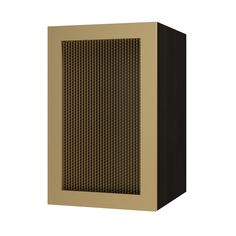 a black and beige cabinet with a white background