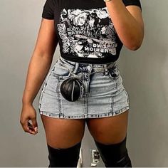 Denim With Stretch. Runs Very True To Size Order Your Regular Size. Patricia Core, Short Ripped Jeans, Corset Top Plus Size, Skort Denim, Jean Skort, Denim Corset Top, Denim Skort, Athletic Skort, Athletic Skirt