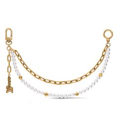 LOUIS VUITTON® - Chain Belt Pearls Bag Charm - Gold Pearls Bag, Louis Vuitton Chain, Luxury Backpack, Trunk Bag, Pearl Bag, Wallet Pouch, Buckle Shoes, Monogram Bag, Fashion Jewelry Earrings