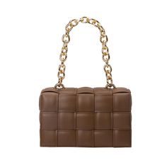 The In The City Vegan Leather Shoulder Bag (Brown) screams luxury and chicness. This padded and puffed silhouette is woven by hand and made of premium and vegan leather. Inside you'll find a spacious unlined interior and a zip pocket for your trinkets. Carry your bag by the detachable gold wide Rolo chain. Luxury Vegan Melie Bianco, Rolo Chain, Small Crossbody Bag, Small Crossbody, Small Bag, Shoulder Handbags, You Bag, Chain Strap, Cross Body Handbags