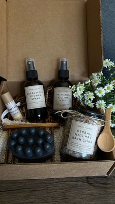 🌿✨ Handmade Spa Set - Natural Self-Care Essentials ✨🌿 Indulge in the ultimate self-care experience with our handmade spa set from Mixology Candle Co. Thoughtfully curated and crafted with care, this luxurious set includes a selection of natural skincare and bath products to pamper yourself from head to toe. 🌸 Set Includes: Natural Lip Balm: Keep your lips soft and moisturized with our nourishing natural lip balm, handmade with botanical ingredients to soothe and protect. Eucalyptus Shower Spray: Turn your shower into a refreshing oasis with our invigorating eucalyptus shower spray, handmade to awaken your senses and clear your mind. Relaxing Pillow Mist: Drift off into a peaceful slumber with our relaxing pillow mist, handmade with calming essential oils to promote deep relaxation and r Photoshoot Boutique, Mind Relaxing, Handmade Wooden Spoons, Natural Spa, Calming Essential Oils, Shower Spray, Spa Gift Set, Pillow Mist, Herbal Bath