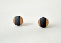 "The Black and white ebony stud wood earrings with initial are very beautiful personalized jewelry. They have the shape of circle. Measures: 7 mm, 8 mm, 10 mm In the center of the wood earring has letter. Materials: The wood monogram earrings are handmade of ebony wood, olive wood and silver post (925). Color: black and brown. These earrings are simple and very impressive. The post earrings are very lightweight. They are as light as a feather! No sagging earlobes with these earrings! The monogra Modern Black Plug Earrings As Gift, Minimalist Black Plug Earrings For Gift, Olive Earrings, Men's Earrings, Wood Monogram, Wood Earrings Stud, Monogram Earrings, Black And White Earrings, Wood Earring