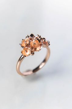 Romantic Engagement Ring, Engagement Ring Flower, Creative Engagement Rings, Engagement Rings Romantic, Lotus Ring, Flower Engagement, Lily Of The Valley Flowers, Valley Flowers, Flower Engagement Ring