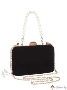 Bird in Bag - Womens Mini Evening Bag with Decorative Pearl Accents Formal Crossbody Bag With Pearl Handle, Elegant Portable Box Bag For Daily Use, Elegant Everyday Portable Box Bag, Elegant Everyday Box Bag, Elegant Everyday Use Box Bag, Rectangular Evening Satchel, Rectangular Travel Bags With Pearl Handle, Rectangular Travel Bag With Pearl Handle, Black Rectangular Bag With Pearl Handle