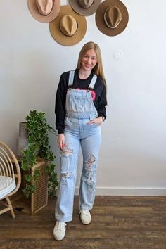 Introducing the must-have overalls of the season - Harper Wide Leg Overalls! These comfortable and trendy overalls are perfect for spring, making them a versatile addition to your wardrobe. Get ready to turn heads and feel confident in these stylish overalls. Fits true to size. Taya is wearing a medium. Features:-Adjustable Straps-Light Stone Wash-Rigid-Front Pocket Opening Along Waistband-100% Cotton Stylish Overalls, Wide Leg Overalls, Trendy Overalls, Jeans Rock, Feel Confident, Get Ready, Front Pocket, Must Haves, Adjustable Straps