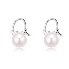 Modern 11-12mm Freshwater Pearl Bucket-Shaped Earrings - House Of Pearls Elegant Akoya Pearl Earrings In Pearl White, Elegant White Gold Pearl Earrings, Minimalist Akoya Pearl Earrings For Formal Occasions, Minimalist Pearl White Pearl Earrings For Formal Occasions, Minimalist Pearl White Formal Pearl Earrings, Round Pearl White Pearl Earrings For Formal Occasions, Round Pearl White Earrings For Formal Occasions, Formal Minimalist Pearl White Earrings, Elegant Round Akoya Pearl Earrings