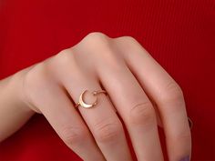 Embrace the enchanting beauty of the cosmos with our Genuine Diamond Moon and Star Ring, a dainty celestial gold piece that effortlessly combines elegance and whimsy. Handmade with meticulous care, this minimalist ring features a stunning genuine diamond set in a delicate moon and star design, making it a perfect everyday accessory or a captivating gemstone statement piece. ⚜️ Package included: One Handmade Ring - Made to order ⚜️ Sizes: 4 - 9" inches (46 - 60 EU Sizes) ⚜️ Materials: 8K Yellow G Moon And Star Ring, Everyday Ring, Everyday Rings, Moon And Star, Gold Piece, Ring Minimalist, Minimalist Ring, Handmade Rings, Star Design