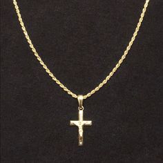 Includes Both Gold Chain And Pendant! Gold Chain 14k Gold Vermeil Cross Pendant And 2mm Rope Chain Set. Made In Italy! Gold Vermeil Is A Layer Of Real 14k Gold Over .925 Sterling Silver. It Is More Valuable And Durable Then Regular Plating. Can Last For Years! High Quality And Durable. Has Good Weight To It. Jewelry Box Included Ships Within The Same Or 1 Day Delivered In 2-3 Business Days Chain And Pendant Gold, Gold Chain And Pendant, Chain And Pendant, Gold Chain With Pendant, Gold Chains For Men, Cross Chain, Mens Accessories Jewelry, Mens Gold, Pendant Gold