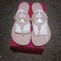 The Iconic Sandal With A Terrific Following. An Original Miller Soft Patent Leather. Size 13 Fit True To Size Color: Sea Shell Pink Miller Sandal, Shell Pink, Tory Burch Miller, Tory Burch Miller Sandal, Tory Burch Shoes, Sea Shell, Size 13, Women's Shoes Sandals, Sea Shells