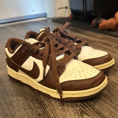 Stylish And Comfortable. Perfect For Casual Wear. Worn Only A Handful Of Times, Too Small For Me. Nike Dunk Brown, Nike Brown, White Shoes Women, Shoes Color, Shoes Nike, Nike Dunk, Nike Dunks, Women's Shoes, Nike Shoes