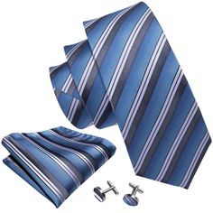 Brand: Barry Wang Material: 100% Silk What You Get: Same design Tie, Pocket Square & Cufflinks? Size: Necktie in 59" Length & 3.35" width at the tip, pocket square in 9"x 9"size Quality: Barry Wang Focus on Ties for Many Years, Good Quality Interlining Makes Our Ties Weighted and Elastic, Which are Easily Designed for A Perfect Knot.For More Quality Stylish Ties with Unbeatable Price, Please Click Our shop to Check More.With So Much Choice and Impeccable Quality, There's No Excuse Not to Have A Christian Dior Homme, Blue Necktie, Cool Box, Unique Ties, Cufflink Set, Great Gifts For Men, Men's Tie, Tie Bar, Tie Set